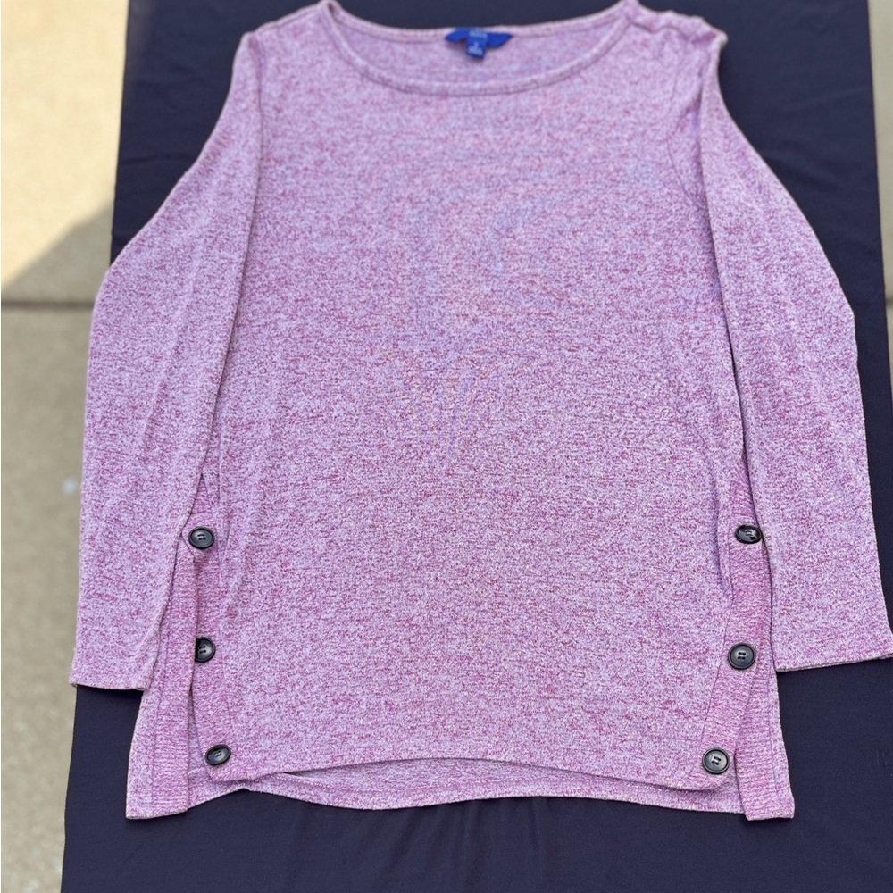 Pink Long Sleeve Top with Button Accents